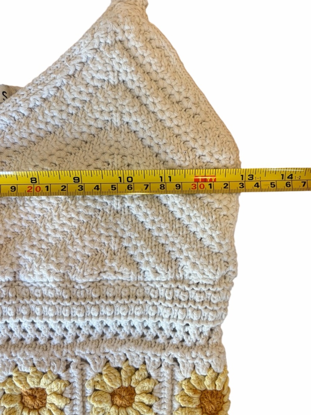 Hollister Cream Crochet Cropped Tank with Yellow Sunflower Trim - Picture 5 of 6